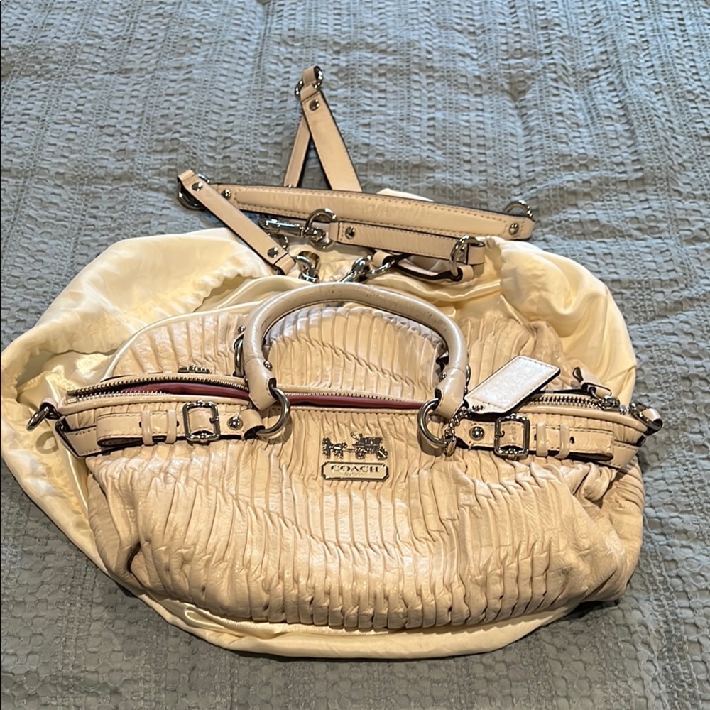Coach Cream Leather Handbag